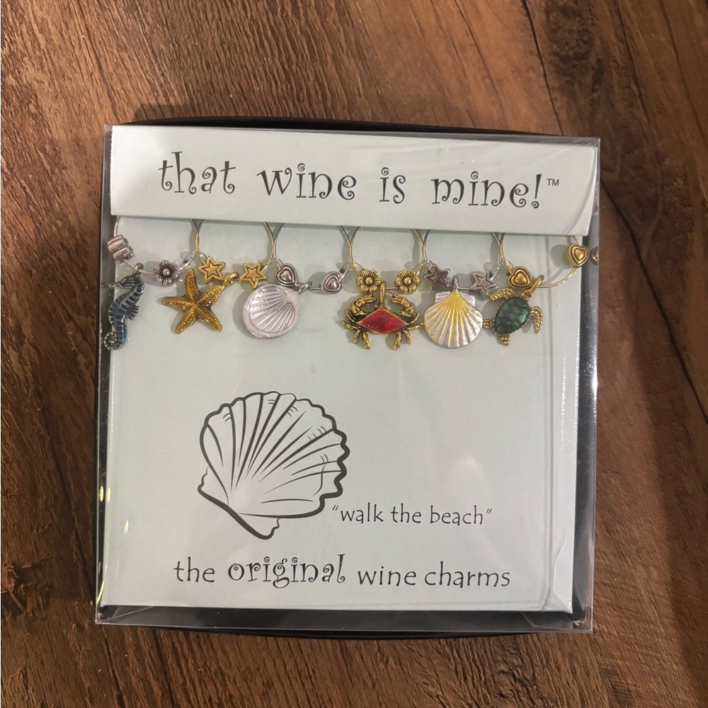 Beach Themed Wine Charms Set
